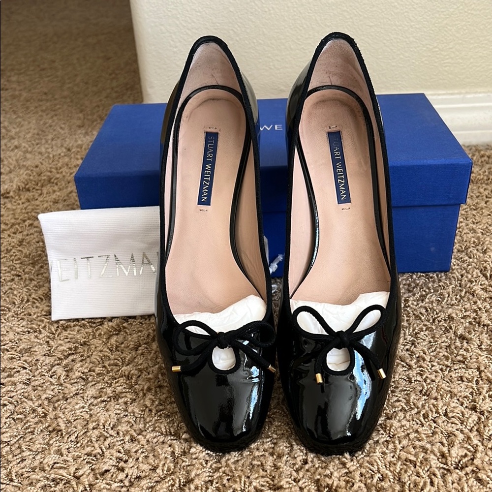 Stuart Weitzman Black Patent Leather Women's Shoes